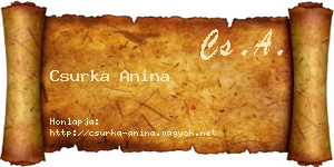 Csurka Anina névjegykártya
